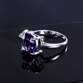 Charm 13x13MM Large Stones Natural Purple Amethyst Rings 100% Genuine 925 Sterling Silver Women Fashion Jewelry Gift Promotion