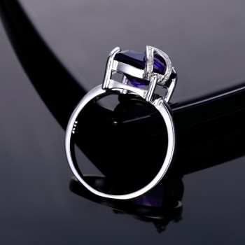 Charm 13x13MM Large Stones Natural Purple Amethyst Rings 100% Genuine 925 Sterling Silver Women Fashion Jewelry Gift Promotion