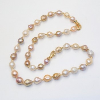 BaroqueOnly Mixed-color Baroque Natural Freshwater Pearl Necklace sweater chain 2018 new arrival free ship THREE WAYS CAN WEARNA