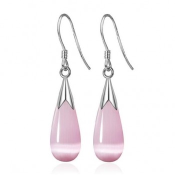 OMHXZJ Wholesale Fashion jewelry Girl woman man Men Red agate Drops water Opal cats eye 925 sterling silver Stud earrings YS08