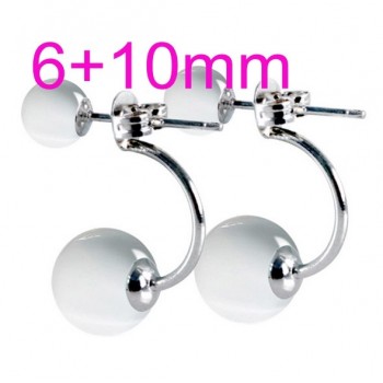 OMHXZJ Wholesale Fashion jewelry Girl woman man Men Red agate Drops water Opal cats eye 925 sterling silver Stud earrings YS08