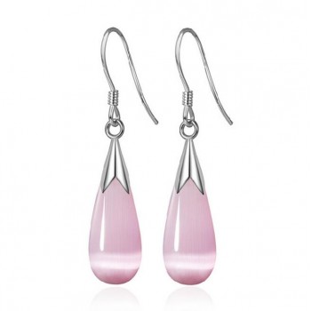 OMHXZJ Wholesale Fashion jewelry Girl woman man Men Red agate Drops water Opal cats eye 925 sterling silver Stud earrings YS08