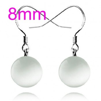 OMHXZJ Wholesale Fashion jewelry Girl woman man Men Red agate Drops water Opal cats eye 925 sterling silver Stud earrings YS08