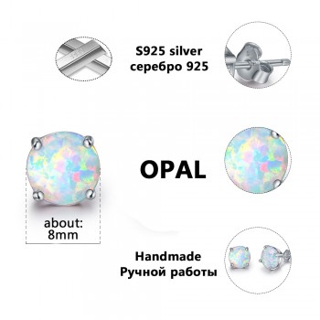 LARGERLOF 925 Sterling Silver Women Opal Earrings silver 925 jewelry Silver Earring 925 earrings female ED49004