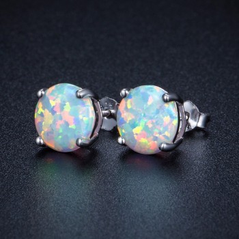 LARGERLOF 925 Sterling Silver Women Opal Earrings silver 925 jewelry Silver Earring 925 earrings female ED49004