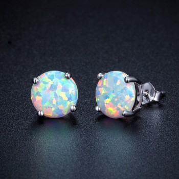 LARGERLOF 925 Sterling Silver Women Opal Earrings silver 925 jewelry Silver Earring 925 earrings female ED49004
