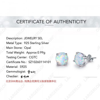 LARGERLOF 925 Sterling Silver Women Opal Earrings silver 925 jewelry Silver Earring 925 earrings female ED49004