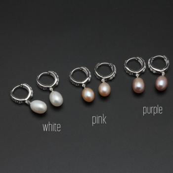 Real freshwater pearl earrings for women,925 sterling silver pearl earrings fine white pearl earrings jewelry brincos perolas