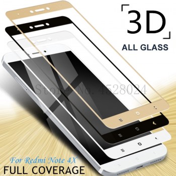3D Full Cover Tempered Glass For Xiaomi Redmi Note 4 4X Redmi Note 4 Pro Note 4X Global Version Screen Protector Toughened  Film