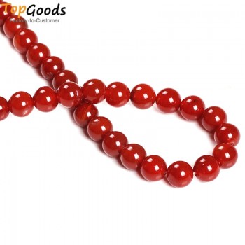 TopGoods Natural Stone Beads Red Agate Round Loose Onyx Design Bracelet 4 6 8 10 12 14mm Carnelian Beads for Jewelry Making