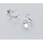 (so Small /Tinny earrings) 100% Real. 925 Sterling Silver Fine Jewelry Twisted Star ear Stud earrings GTLE1678