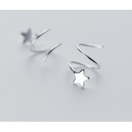(so Small /Tinny earrings) 100% Real. 925 Sterling Silver Fine Jewelry Twisted Star ear Stud earrings GTLE1678