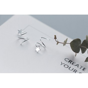 (so Small /Tinny earrings) 100% Real. 925 Sterling Silver Fine Jewelry Twisted Star ear Stud earrings GTLE1678