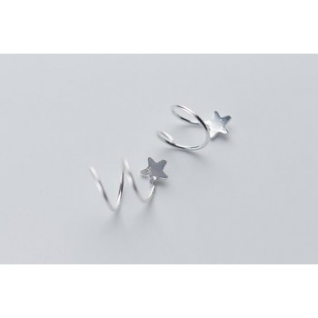 (so Small /Tinny earrings) 100% Real. 925 Sterling Silver Fine Jewelry Twisted Star ear Stud earrings GTLE1678
