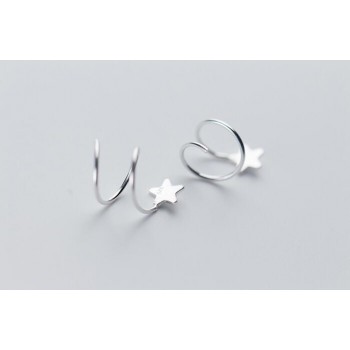 (so Small /Tinny earrings) 100% Real. 925 Sterling Silver Fine Jewelry Twisted Star ear Stud earrings GTLE1678
