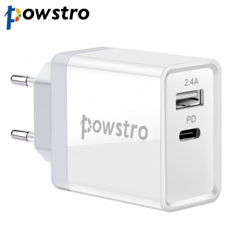 Powstro 30W Type-C Wall Charger Power Delivery Phone Charger Adapter For MacBook/iPhone X/8Plus Xiaomi USB-C Portable PD Charger