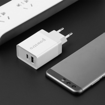 Powstro 30W Type-C Wall Charger Power Delivery Phone Charger Adapter For MacBook/iPhone X/8Plus Xiaomi USB-C Portable PD Charger