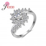 Jemmin Fashion Ripple 925 Sterling Silver Europe  America New Drop Shape Crystal Zircon Ring Jewelry Small Crystal