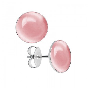 Ruifan 8 Color Minimalism Round Cats Eye Stone Opal Earrings 925 Sterling Silver Stud Earrings for Women Free Shipping YEA232