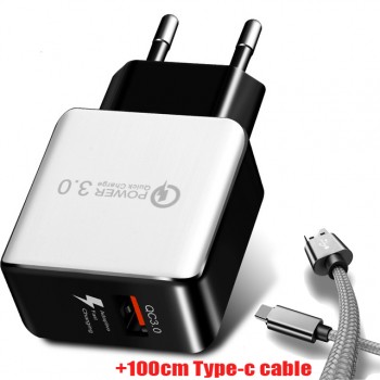 Universal QC3.0 USB Charger EU Plug 18W Quick Charge 3.0 Fast Adapter Wall Mobile Phone Charger for xiaomi huawei Samsung S8 S9