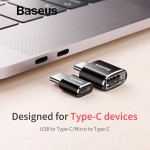Baseus Micro USB Type C OTG Adapter Type-c Male to Micro USB Female Charger Plug Adapter Converter Micro USB to USB-C Adapter