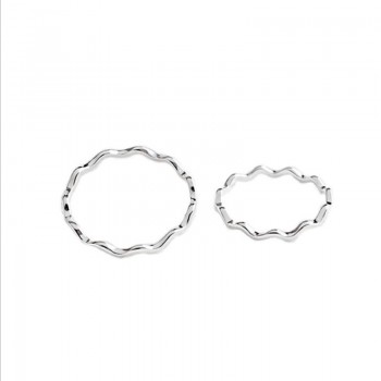100% 925 Sterling Silver Simple Thin Line Curve Wave Wild Smooth Ring