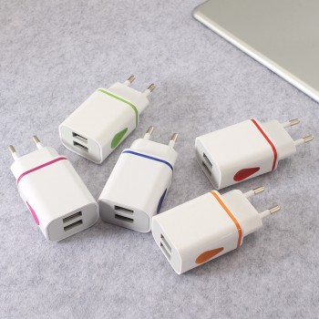 2A LED Dual USB Phone Charger Adapter EU US Plug Fast Charging Wall Travel AC Charger Adapter For iPhone 7/7Plus