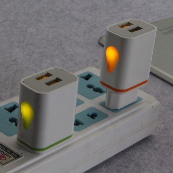 2A LED Dual USB Phone Charger Adapter EU US Plug Fast Charging Wall Travel AC Charger Adapter For iPhone 7/7Plus