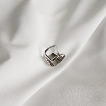 LouLeur 925 sterling silver new glossy wide face geometry rings silver Irregular cutting open rings for women creative jewelry