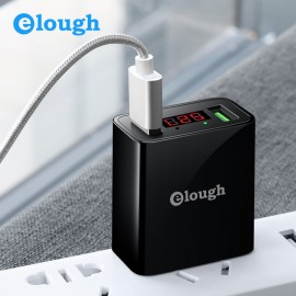 Elough Dual USB Mobile Phone Charger EU US Plug 2.1A Smart Travel Wall LED Turbo Charger For Samsung iPhone Tablet Fast Charging