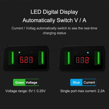 Elough Dual USB Mobile Phone Charger EU US Plug 2.1A Smart Travel Wall LED Turbo Charger For Samsung iPhone Tablet Fast Charging