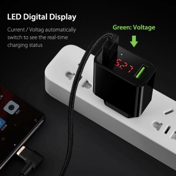 Elough Dual USB Mobile Phone Charger EU US Plug 2.1A Smart Travel Wall LED Turbo Charger For Samsung iPhone Tablet Fast Charging