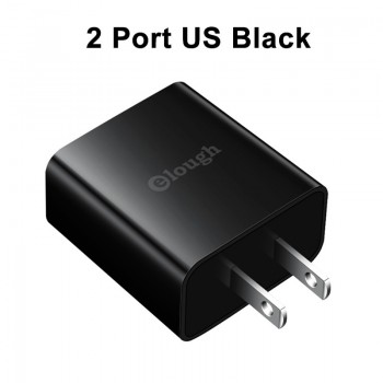 Elough Dual USB Mobile Phone Charger EU US Plug 2.1A Smart Travel Wall LED Turbo Charger For Samsung iPhone Tablet Fast Charging