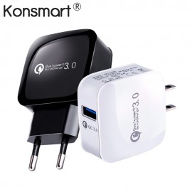 Quick Charge 3.0 15W Travel Wall Fast Charger For Xiaomi Redmi Note 5 6 pro For iphone X XS Samsung Huawei Mobile Phone KONSMART