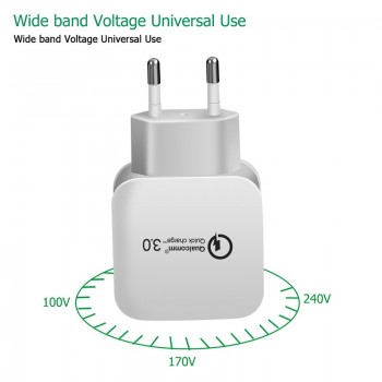 Quick Charge 3.0 15W Travel Wall Fast Charger For Xiaomi Redmi Note 5 6 pro For iphone X XS Samsung Huawei Mobile Phone KONSMART