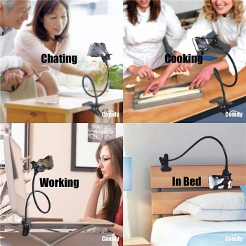 Kovader Universal flexible Arm Lazy Phone Holder Bed Gooseneck Cellphone Stand Desk Stents Table Clip Bracket for iphone samsung
