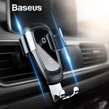 Baseus Qi Wireless Charger Car Holder for iPhone XS XR Samsung Mobile Phone Holder Stand Air Vent Mount Gravity Car Phone Holder