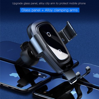 Baseus Qi Wireless Charger Car Holder for iPhone XS XR Samsung Mobile Phone Holder Stand Air Vent Mount Gravity Car Phone Holder