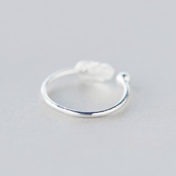 INZATT Authentic 925 Sterling Silver Cute Feather Personality Adjustable Ring Fine Jewelry For Women Party Elegant Accessories