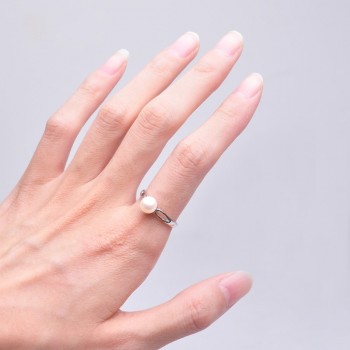 RIANCY Natural Freshwater Pearl Ring Pearl Jewelry 925 Sterling Silver Rings For Women High Guality pearl Wedding Rings Gift
