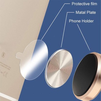 Metal Plate For Magnetic Car Phone Holder for Xiaomi Huawei Iron Sheet Sticky Magnet Disk Strong Adsorption Mobile Phone Holder