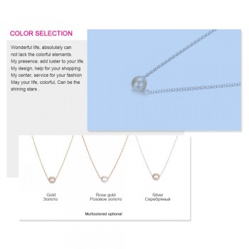 e-Manco Pearls Gold Chain Necklace 925 Silver White Pearls Necklace For Women Rose Gold Chain Silver Necklace Brand Fine Jewelry