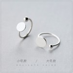 1pc New Real. 925-Sterling-Silver-Jewelry Coin Round amp;ball geometric Ring adjustable GTLJ1133