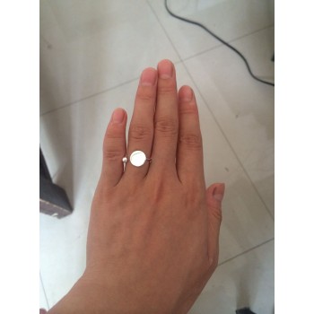 1pc New Real. 925-Sterling-Silver-Jewelry Coin Round amp;ball geometric Ring adjustable GTLJ1133