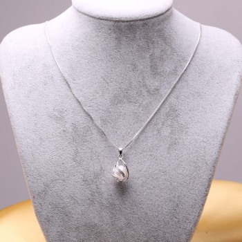 FENASY Pearl Jewelry,natural Pearl Pendant cage Necklace Party fashion style Freshwater Pearl Silver Necklace Pendant,gift box
