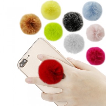 Universal Fur Ball Cute Mobile phone Stand bracket Expanding Stand and grip phone Holder for Hot iphone xs max honor 10