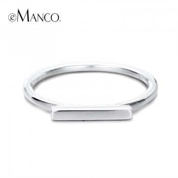e-Manco Simple 925 Silver Rings For Women Two Colors Sterling Silver Finger Rings For Men Femme Silver Fine Jewelry Rings