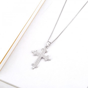 New Arrival Wholesale Fashion silver Jewelry 925 Sterling Silver Cross Pendant Necklace for women men Necklace Fine Jewelry HOT