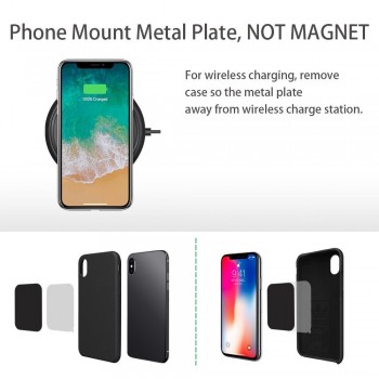 Univerola Mount Metal Plate with Adhesive For Magnetic Mount Car Holder Replacement Metal Plate Kit Magnet Mobile Phone Stand