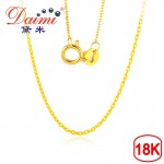DAIMI 18K White Yellow Gold Chain Pure Gold Necklace Fine Chain Light Chain Gold Necklace